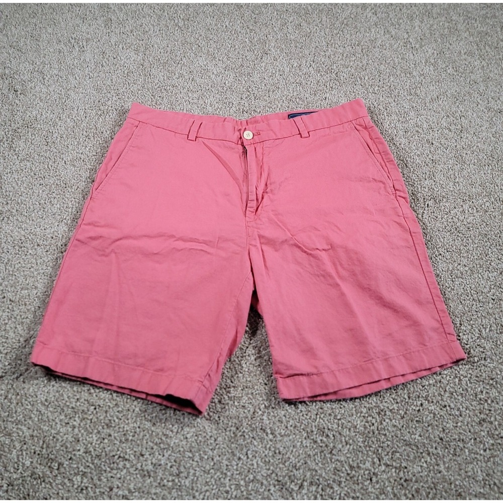 Vineyard Vines Breaker Shorts Men's 36x9 Pink Cotton Linen 4 Pocket Chino Preppy